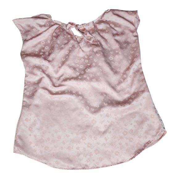 EUC LC Lauren Conrad Women's Pink Animal Pleated Scoop Neck M - Picture 3 of 3